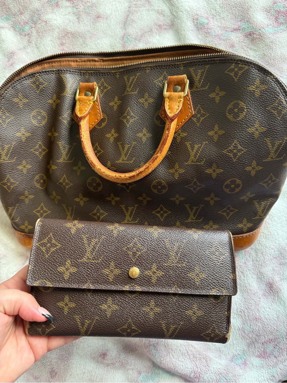Louis Vuitton Alma Purse and Wallet in Brown